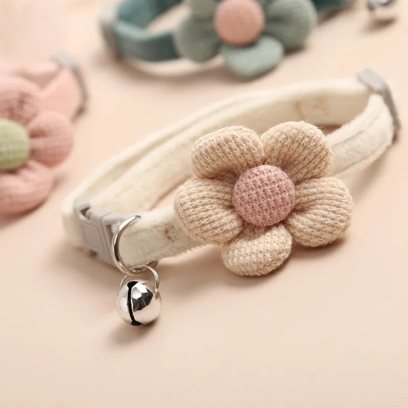 Flower Cat Collar with Bell
