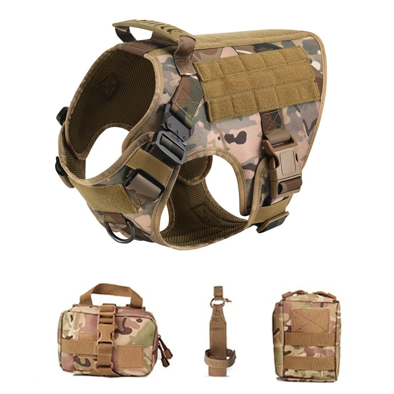 Tactical Dog Vest Harness & Leash Set