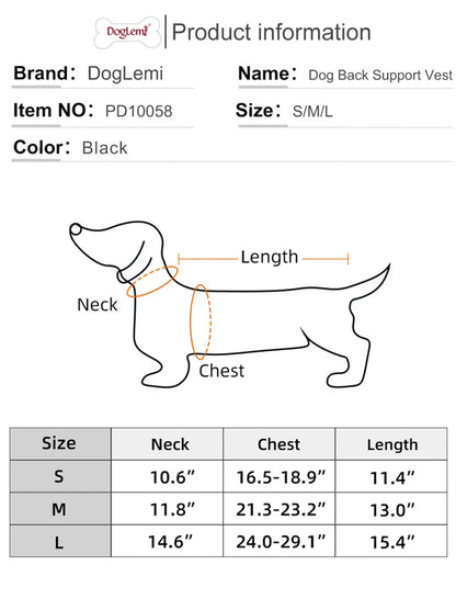 Dog IVDD Back Brace & Support