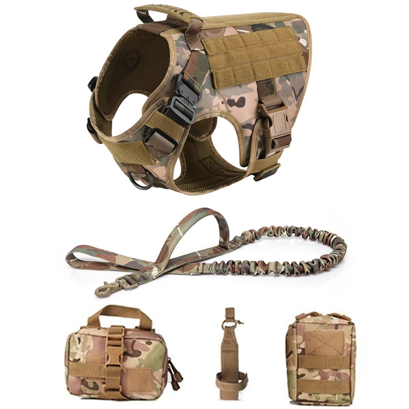 Tactical Dog Vest Harness & Leash Set