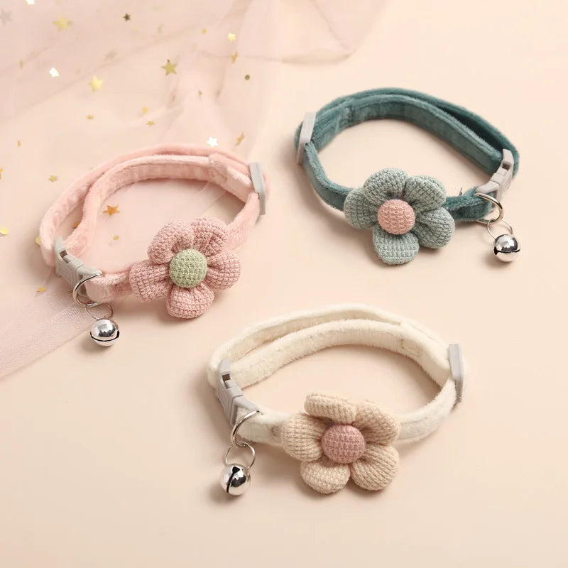 Flower Cat Collar with Bell