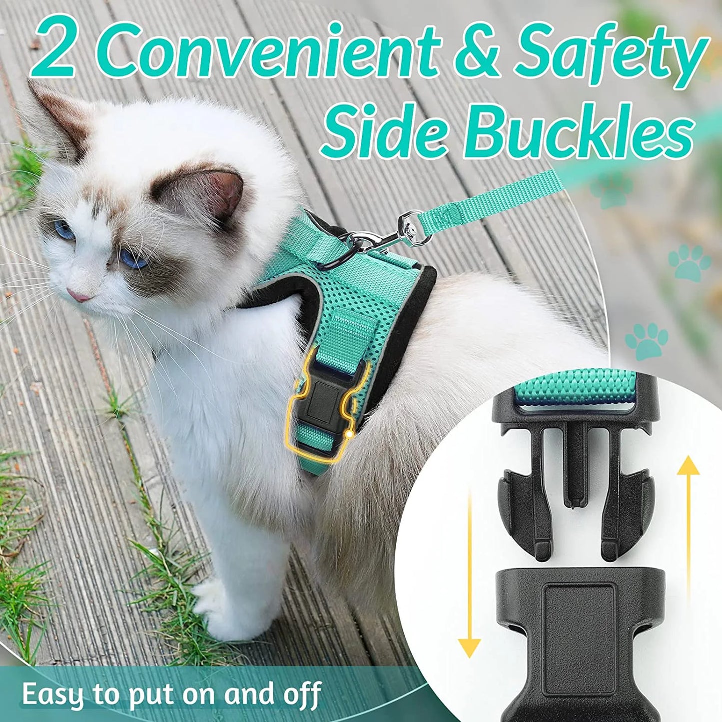 Soft Escape-Proof Cat Harness & Leash