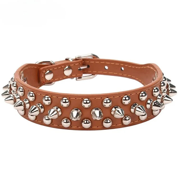 Spiked Leather Dog Collar