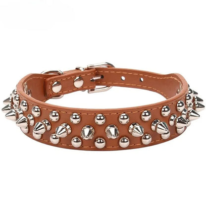 Spiked Leather Dog Collar