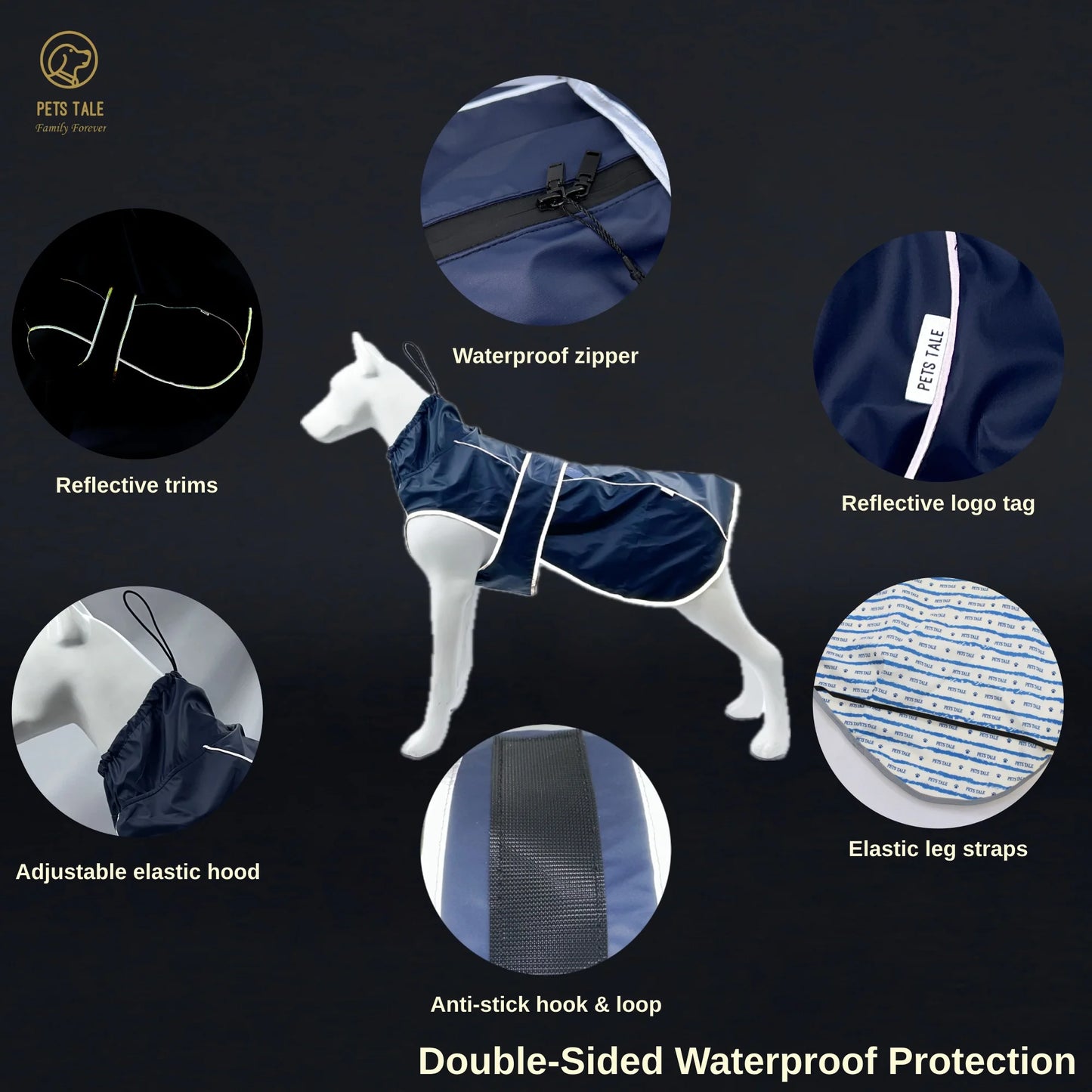 Hooded Reflective Dog Raincoat