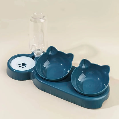 3-in-1 Tilted Pet Food & Water Set