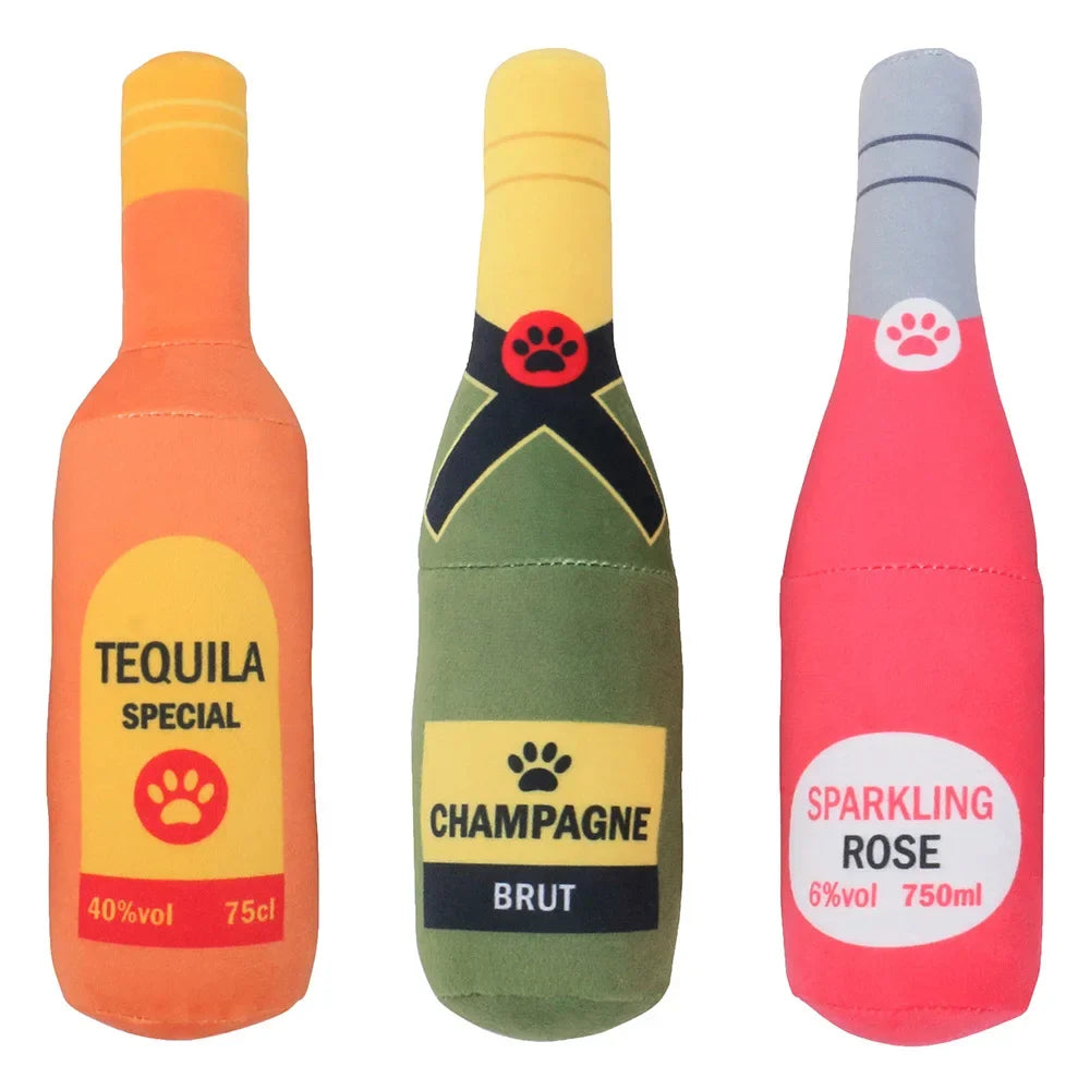 Squeaky Beer Bottle Dog Toy