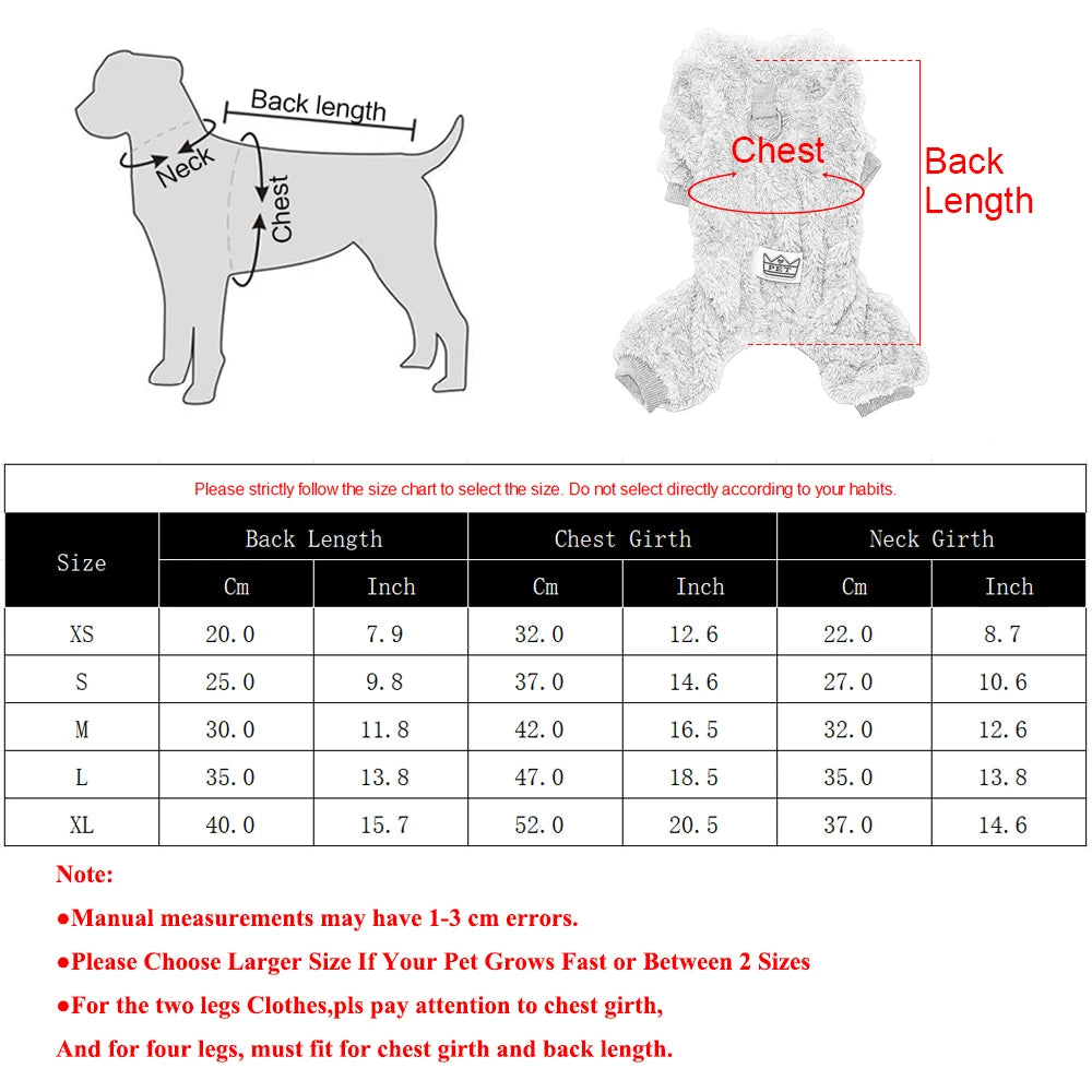 Fleece Dog Jumpsuit with Leash Ring