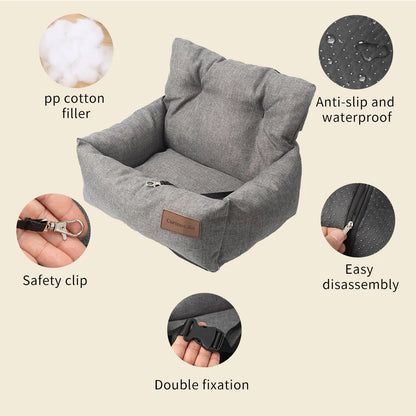 Washable Dog Car Seat Bed
