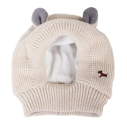 Knit Dog Ear Muffs & Hat