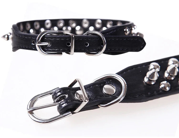 Spiked Leather Dog Collar