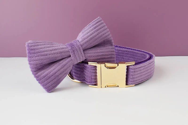 Corduroy Dog Collar & Leash Set
