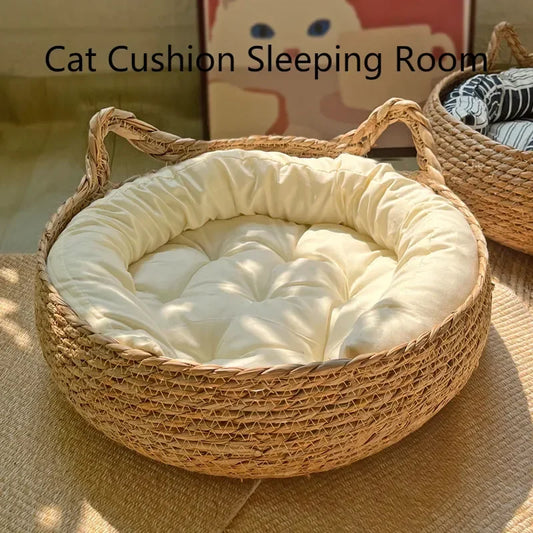 Natural Woven Cat Bed Mat