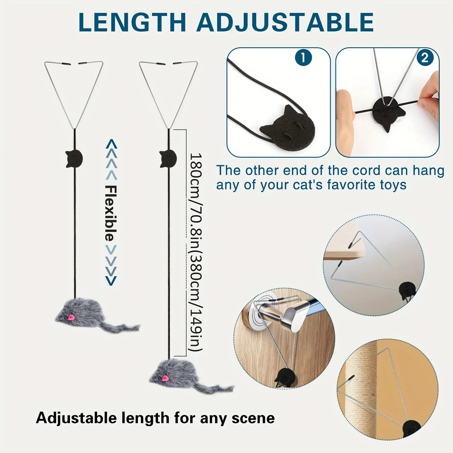 Door-Hanging Cat Teaser Toy