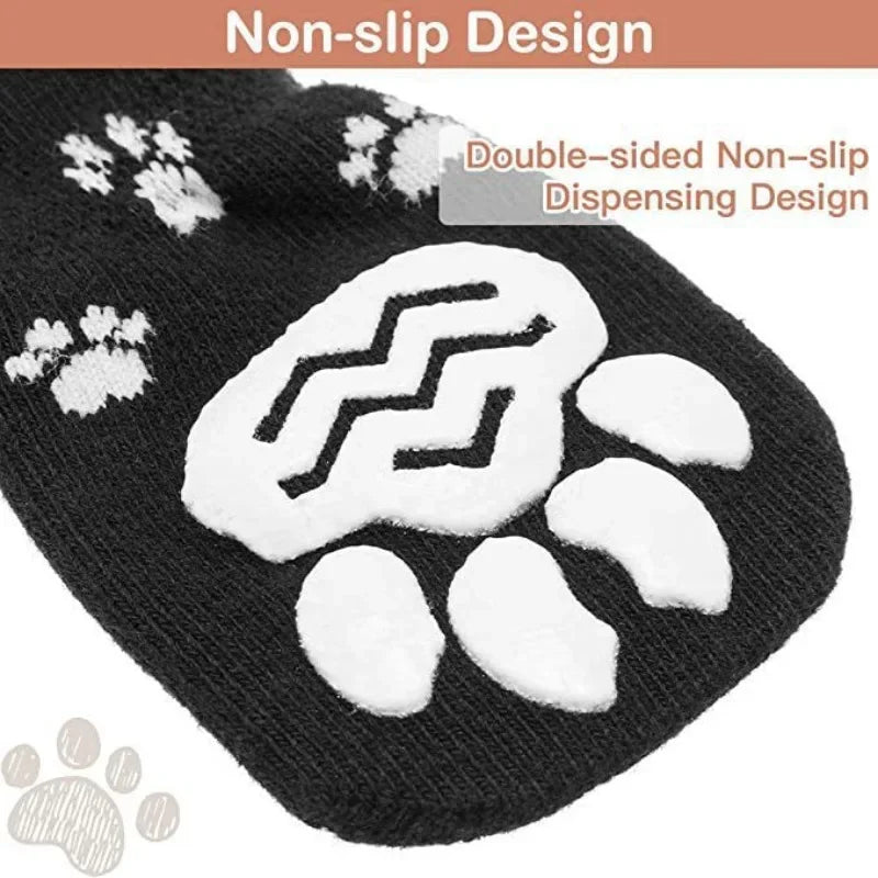 Anti-Slip Dog Socks with Straps (Set of 4)