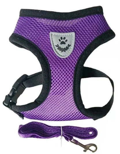 Reflective Mesh Pet Harness & Leash