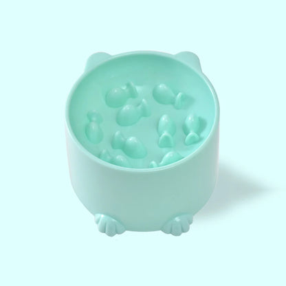 Raised Slow-Feed Pet Bowl