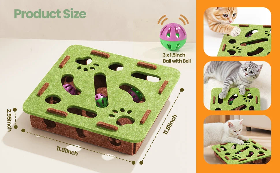 Felt Cat Maze Ball Box