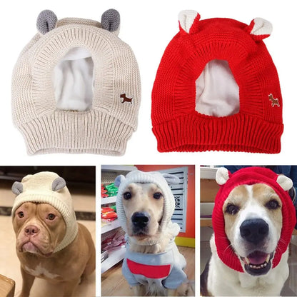 Knit Dog Ear Muffs & Hat