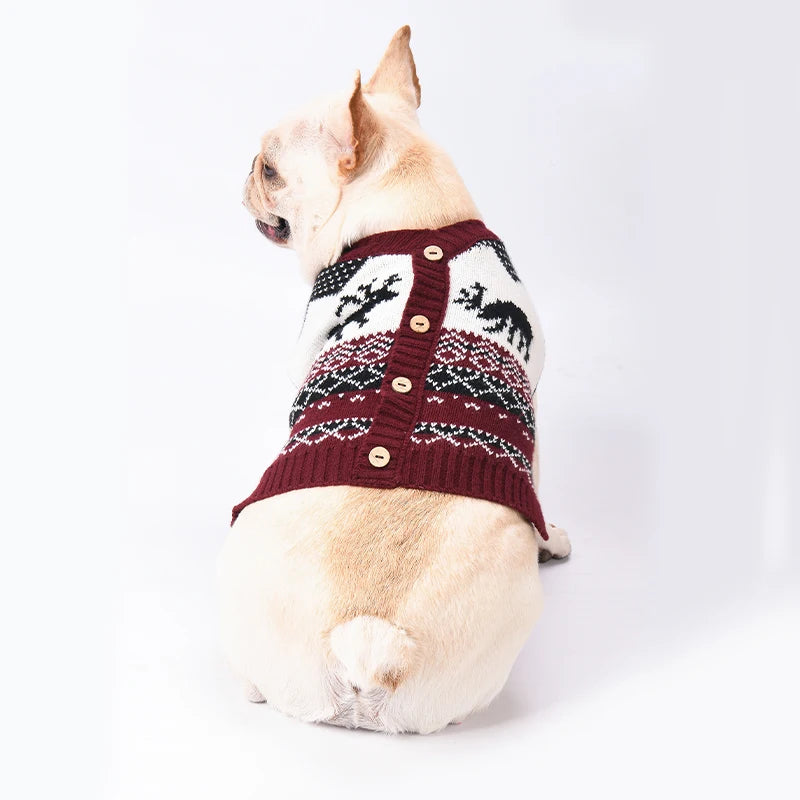Christmas Deer Knit Dog Sweater