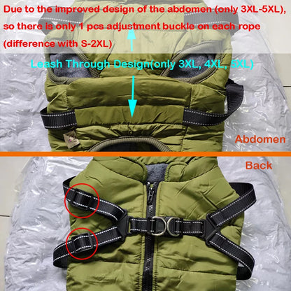 Winter Dog Jacket with Built-In Harness