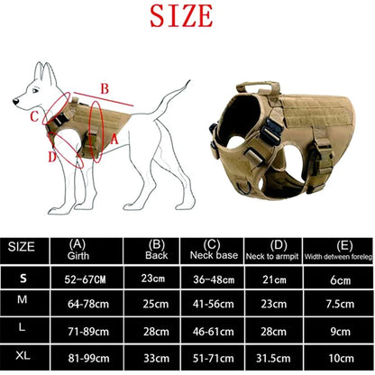 Tactical Dog Vest Harness & Leash Set