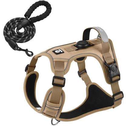 Dog Harness & Leash Set with AirTag Holder