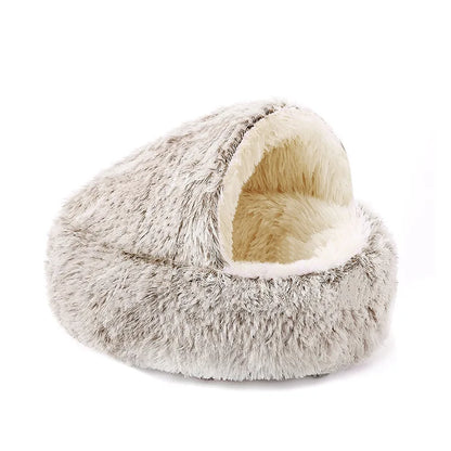 2-in-1 Plush Cat Bed & Sleep Bag