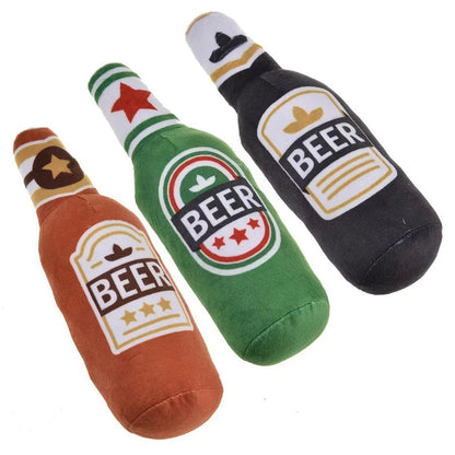 Squeaky Beer Bottle Dog Toy
