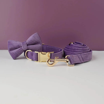 Corduroy Dog Collar & Leash Set