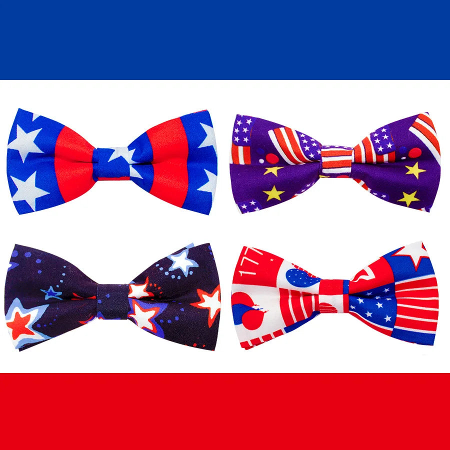 4th of July Dog Bow Ties (Bulk Pack)
