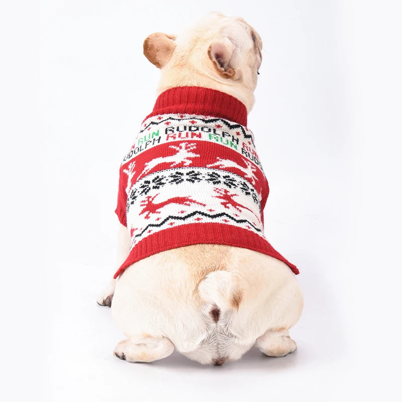 Christmas Deer Knit Dog Sweater