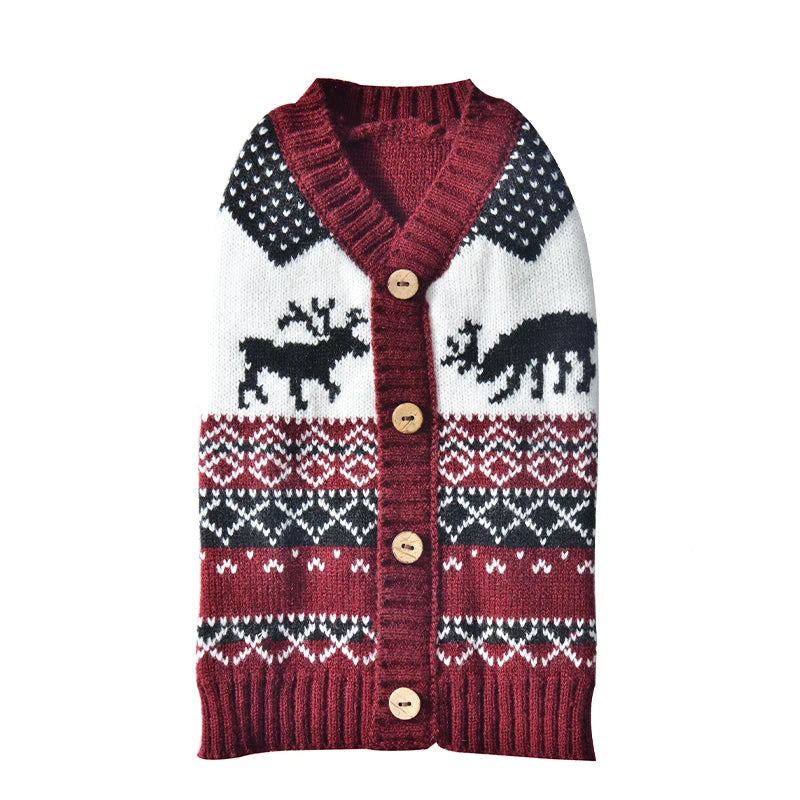 Christmas Deer Knit Dog Sweater