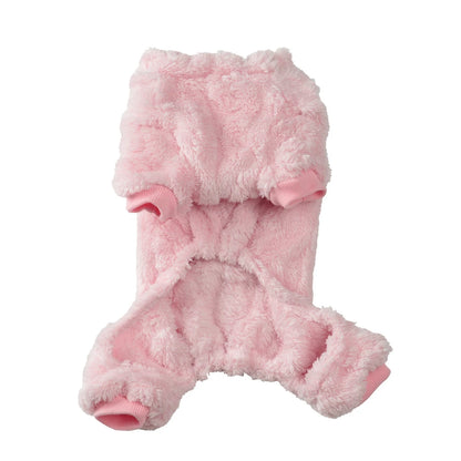 Fleece Dog Jumpsuit with Leash Ring