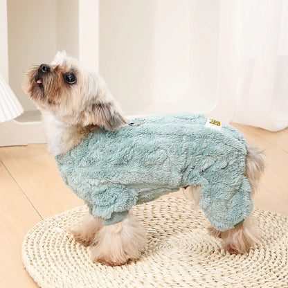 Fleece Dog Jumpsuit with Leash Ring