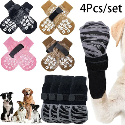 Anti-Slip Dog Socks with Straps (Set of 4)