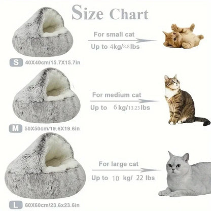 2-in-1 Plush Cat Bed & Sleep Bag