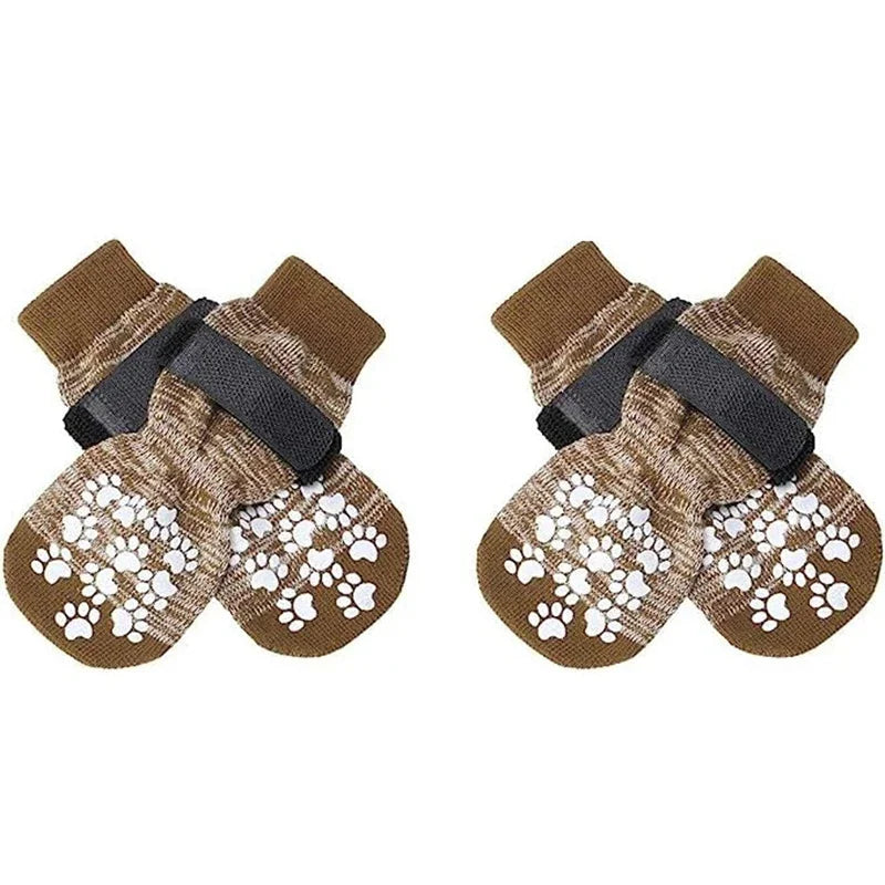 Anti-Slip Dog Socks with Straps (Set of 4)