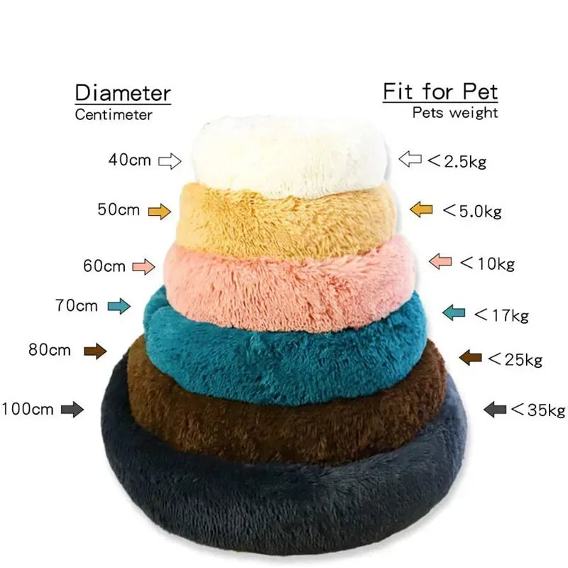 Comfortable Donut Cuddler Pet Bed, Round Dog Kennel, Ultra Soft, Washable Dog and Cat Cushion Bed, Warm Sofa, Winter, Hot Sell