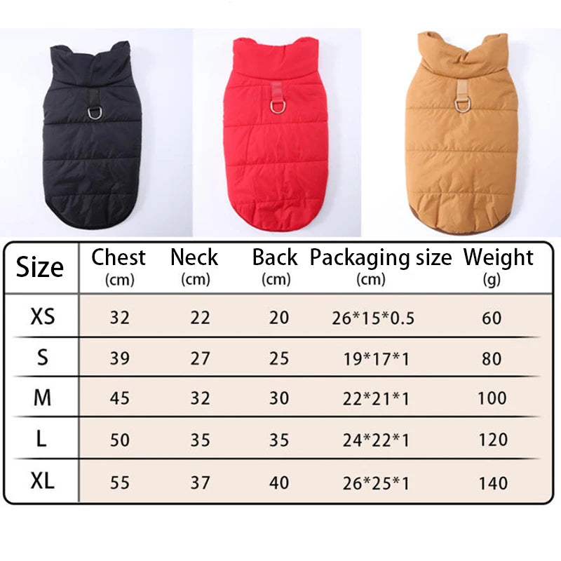 Windproof Padded Winter Dog Coat