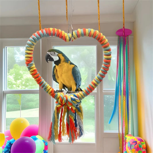 Heart Rope Bird Perch Swing