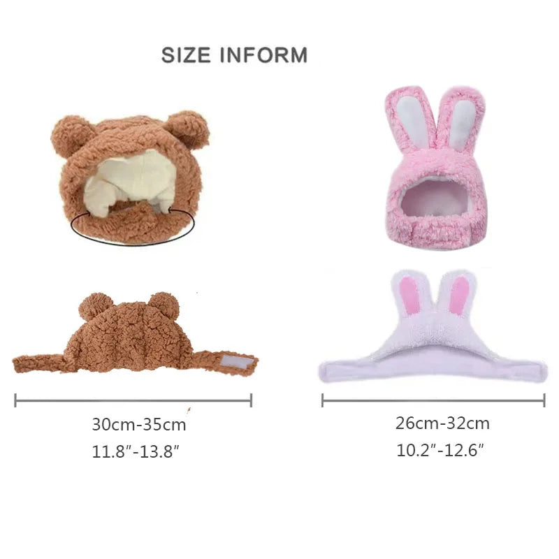 Bear & Rabbit Hooded Pet Hat