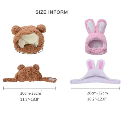 Bear & Rabbit Hooded Pet Hat