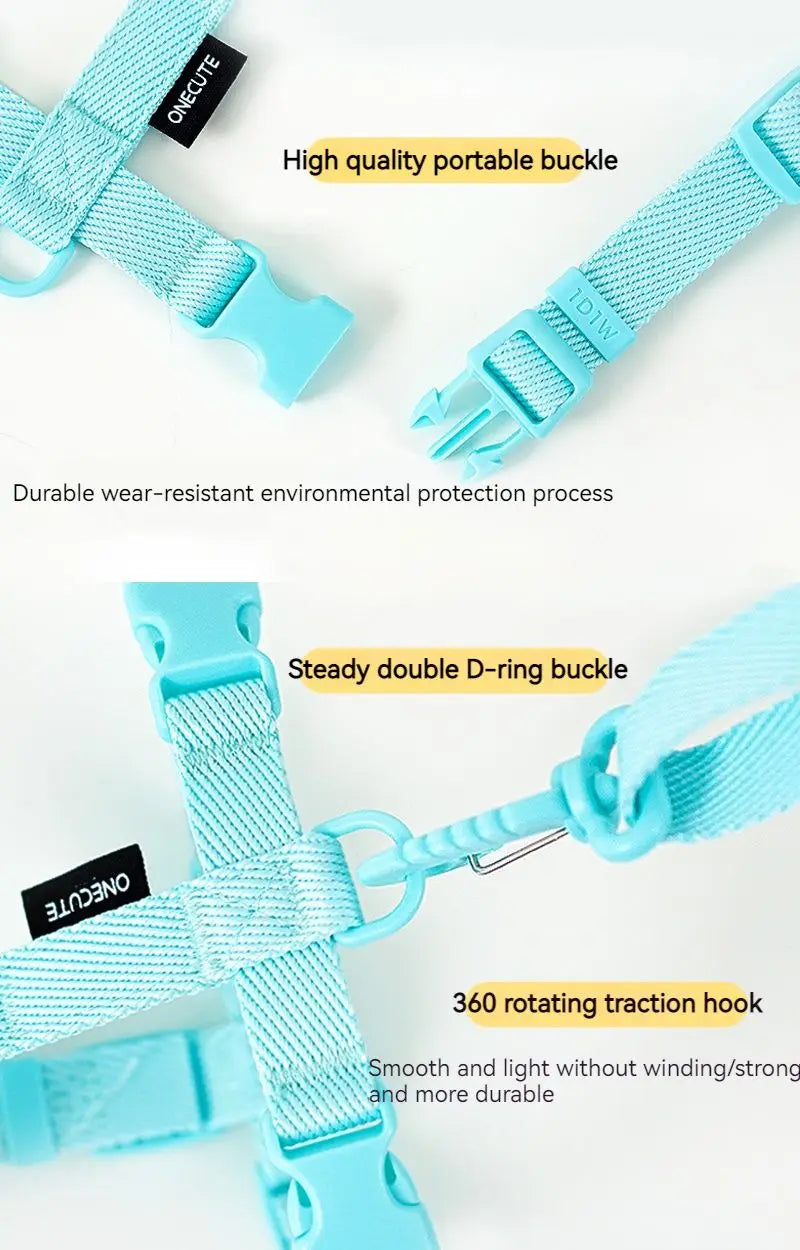 Macaron Dog Harness, Collar & Leash Set