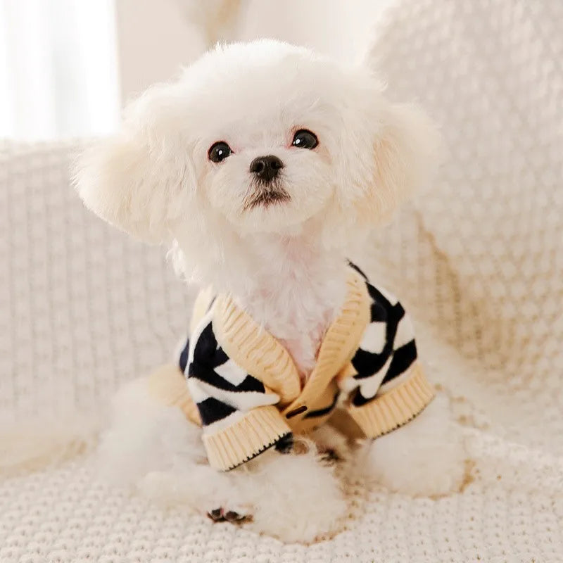 Striped Dog Cardigan Sweater