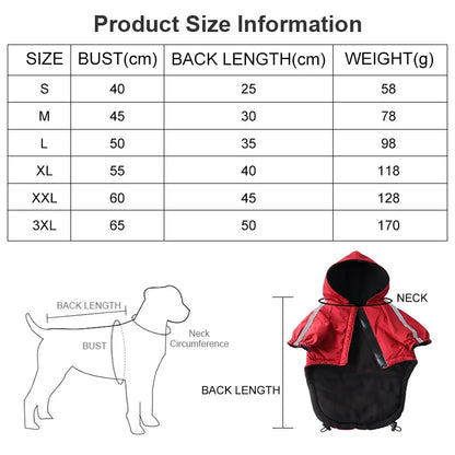 Waterproof Hooded Winter Dog Coat