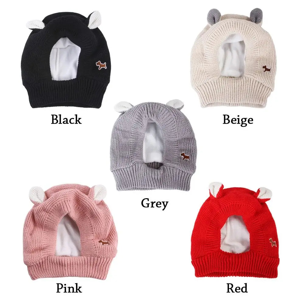 Knit Dog Ear Muffs & Hat