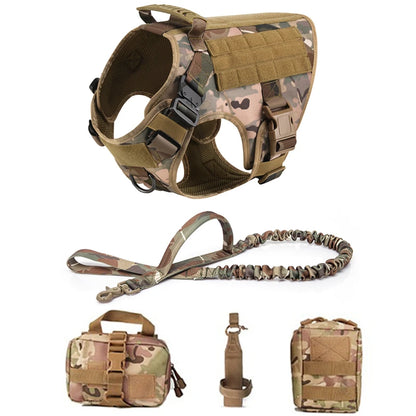 Tactical Dog Vest Harness & Leash Set