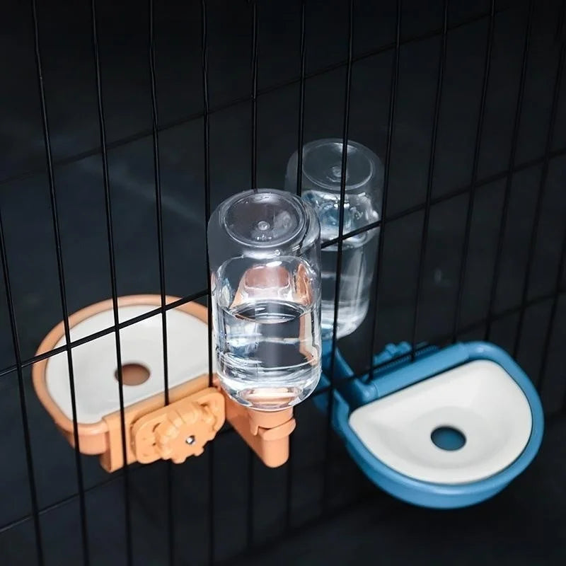 Hanging Pet Water Bottle & Bowl