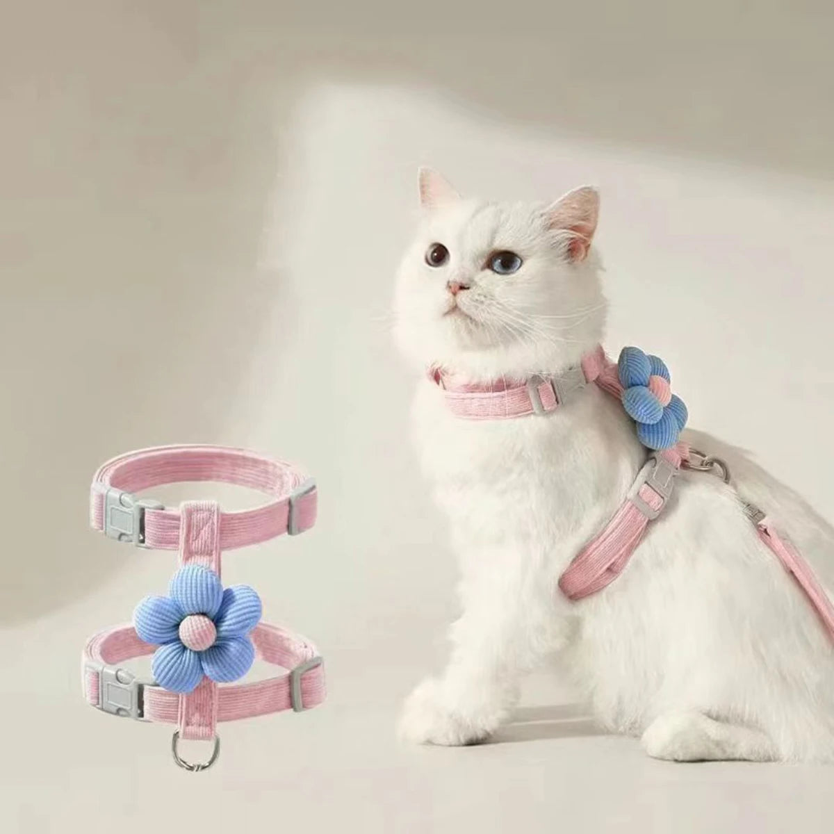 Adjustable Breathable Dog & Cat Harness Set